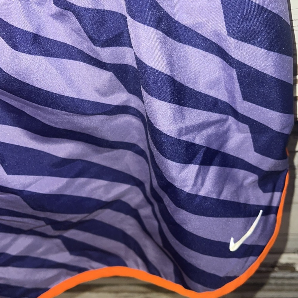 NWOT Nike dri fit purple leopard shorts with neon trim drawstring size xl cute - Picture 5 of 6